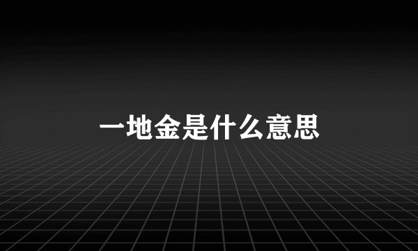 一地金是什么意思