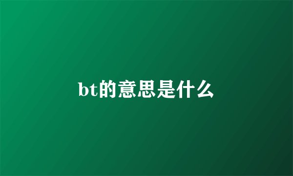 bt的意思是什么