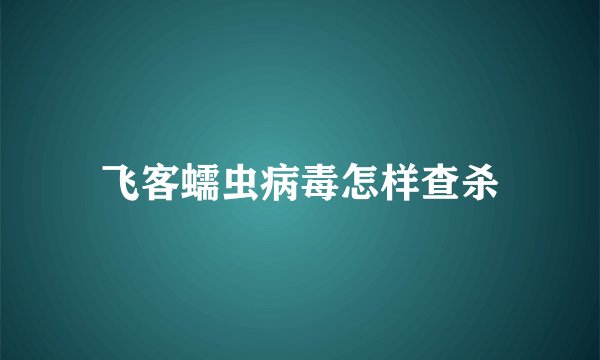 飞客蠕虫病毒怎样查杀
