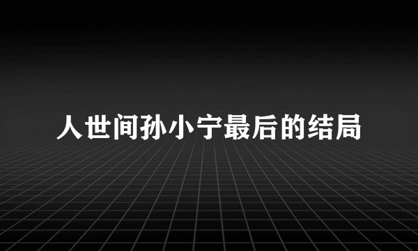 人世间孙小宁最后的结局