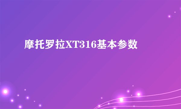摩托罗拉XT316基本参数