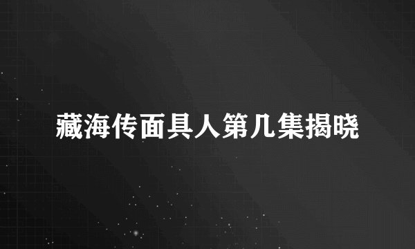 藏海传面具人第几集揭晓