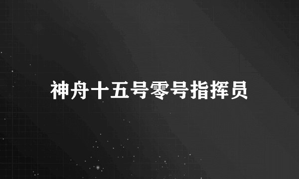 神舟十五号零号指挥员