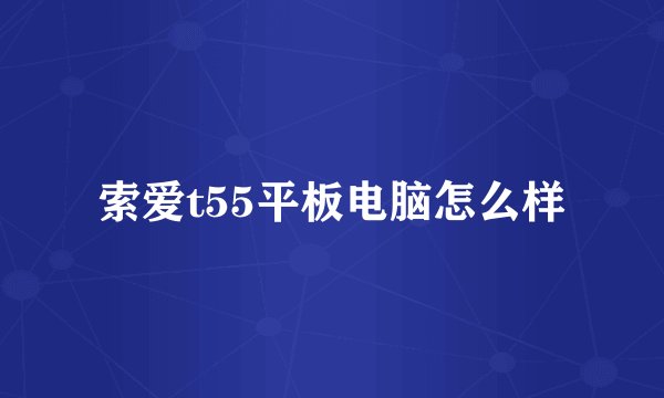 索爱t55平板电脑怎么样