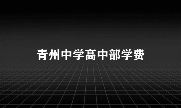 青州中学高中部学费