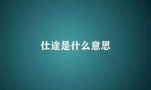 仕途是什么意思