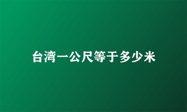 台湾一公尺等于多少米
