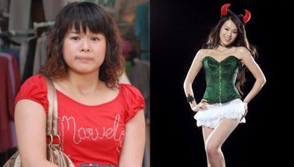 香港TVB演员胡杏儿从刚出道的胖妞，华丽转身变成身材纤细、脸蛋瘦小的苗条美女