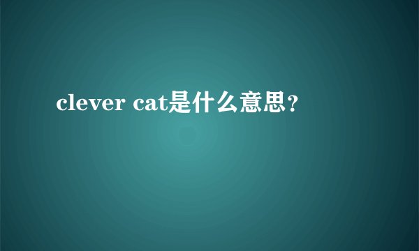 clever cat是什么意思？