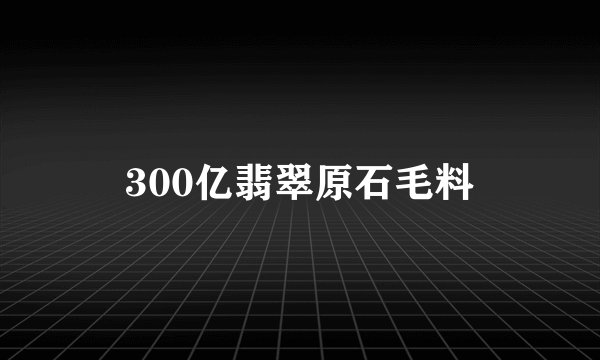 300亿翡翠原石毛料