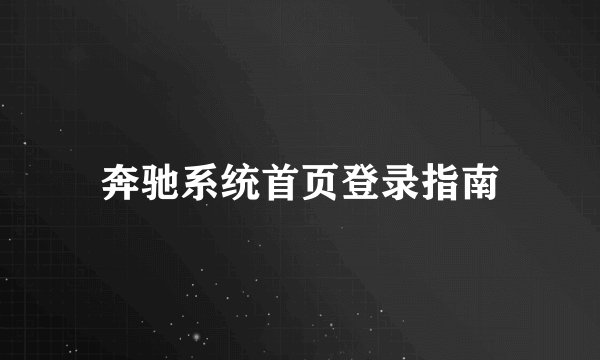 奔驰系统首页登录指南