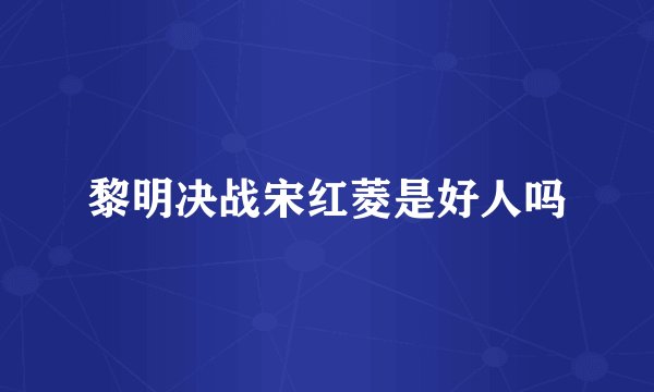 黎明决战宋红菱是好人吗