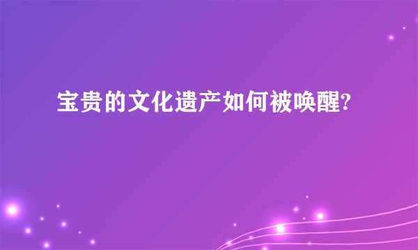 宝贵的文化遗产如何被唤醒?
