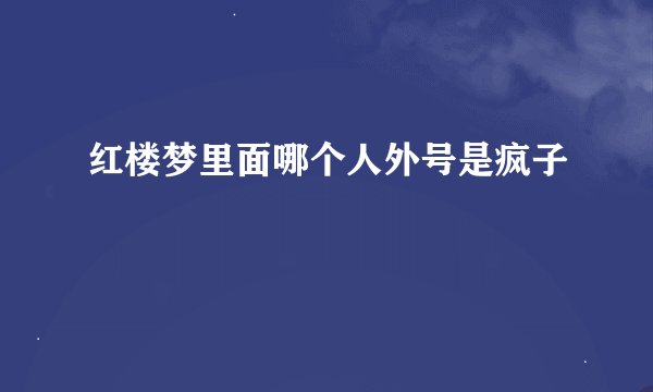 红楼梦里面哪个人外号是疯子