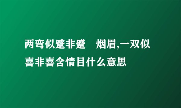 两弯似蹙非蹙罥烟眉,一双似喜非喜含情目什么意思