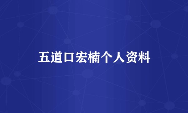 五道口宏楠个人资料