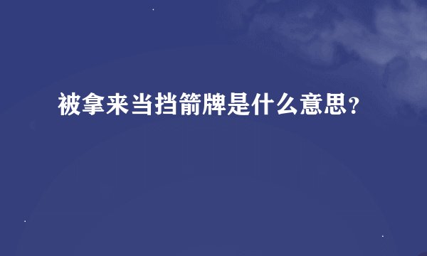 被拿来当挡箭牌是什么意思？