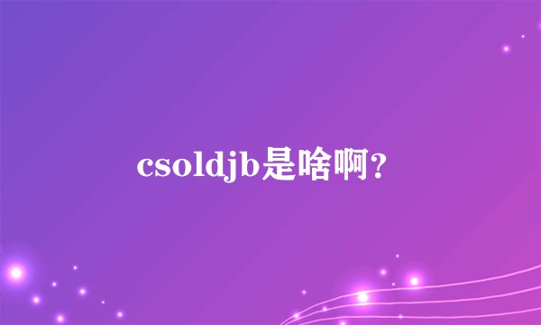 csoldjb是啥啊？