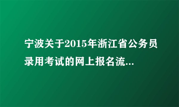 宁波关于2015年浙江省公务员录用考试的网上报名流程是怎样的进行的？
