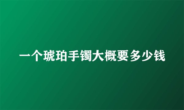 一个琥珀手镯大概要多少钱