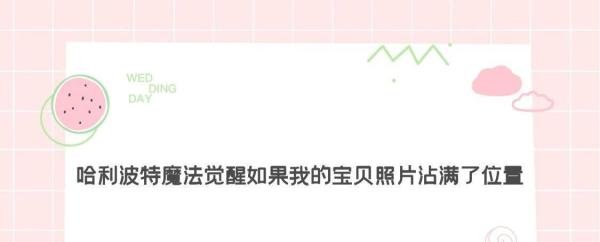 哈利波特魔法觉醒如果我的宝贝照片沾满了位置