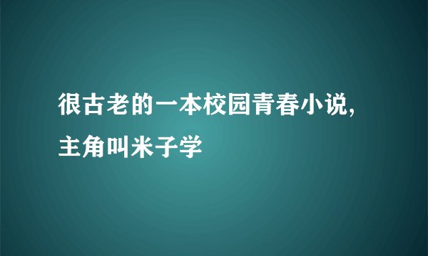很古老的一本校园青春小说,主角叫米子学