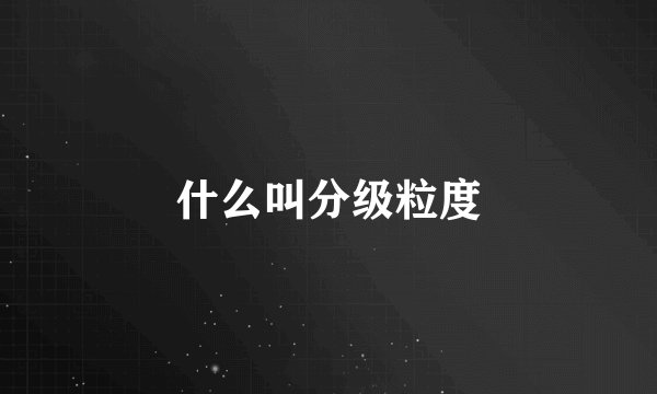 什么叫分级粒度