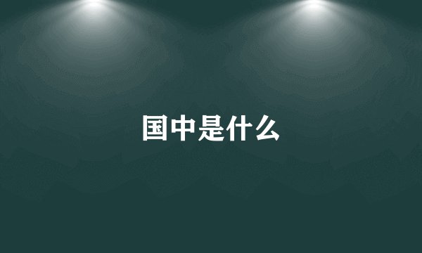 国中是什么
