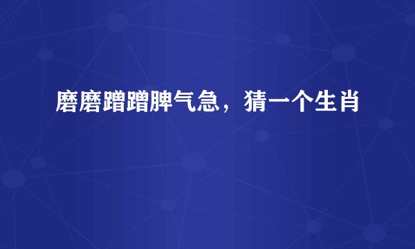 磨磨蹭蹭脾气急，猜一个生肖