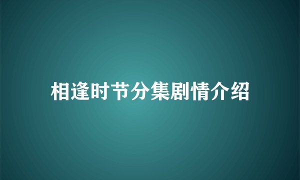 相逢时节分集剧情介绍