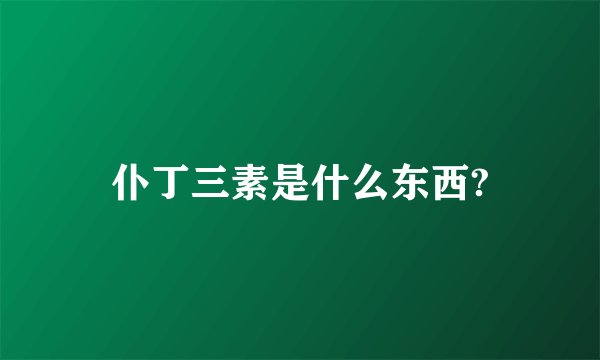仆丁三素是什么东西?