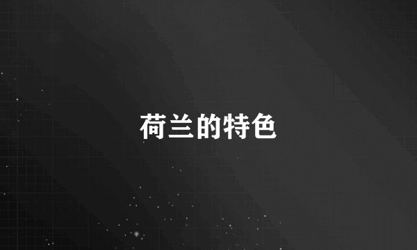 荷兰的特色