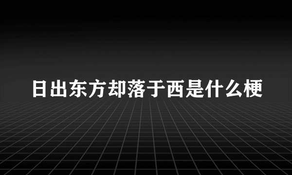日出东方却落于西是什么梗