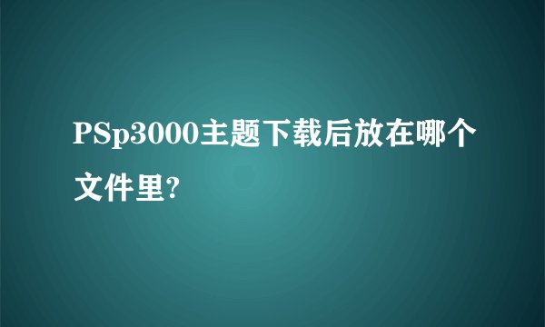 PSp3000主题下载后放在哪个文件里?