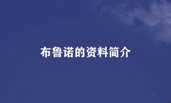 布鲁诺的资料简介