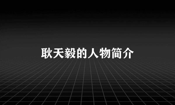 耿天毅的人物简介