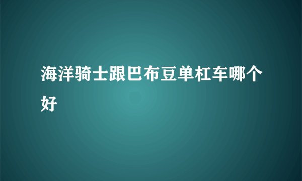海洋骑士跟巴布豆单杠车哪个好
