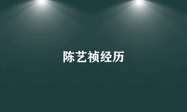 陈艺祯经历