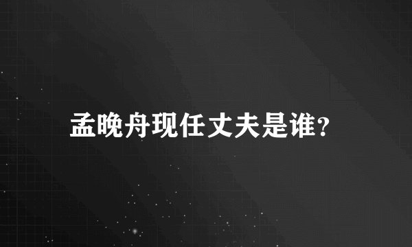 孟晚舟现任丈夫是谁?