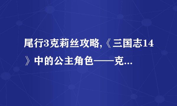 尾行3克莉丝攻略,《三国志14》中的公主角色——克莉丝攻略指南