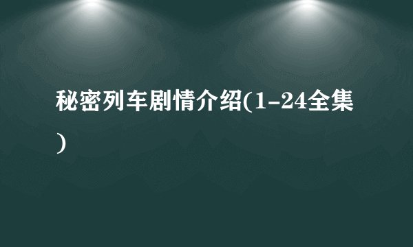 秘密列车剧情介绍(1-24全集)