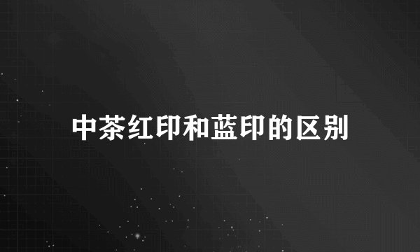 中茶红印和蓝印的区别