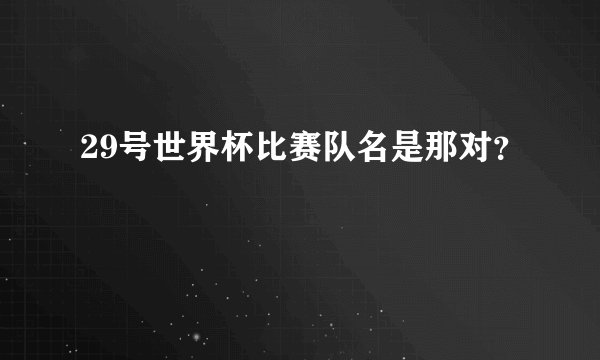 29号世界杯比赛队名是那对？
