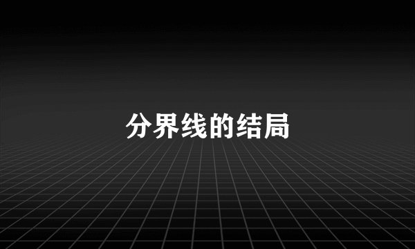分界线的结局