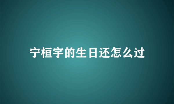 宁桓宇的生日还怎么过