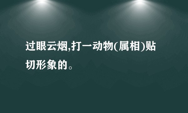 过眼云烟,打一动物(属相)贴切形象的。