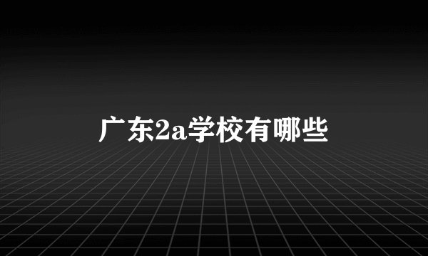 广东2a学校有哪些