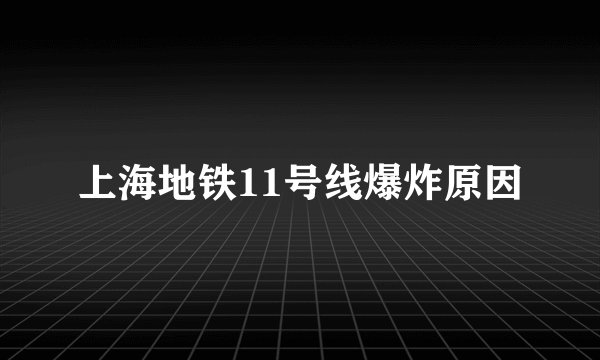 上海地铁11号线爆炸原因