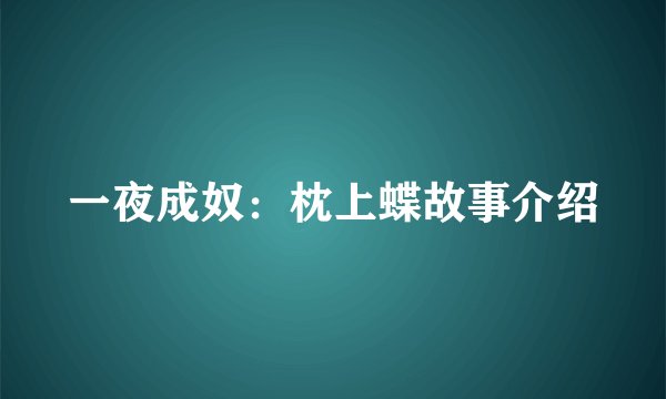 一夜成奴：枕上蝶故事介绍