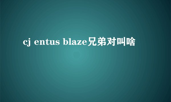cj entus blaze兄弟对叫啥